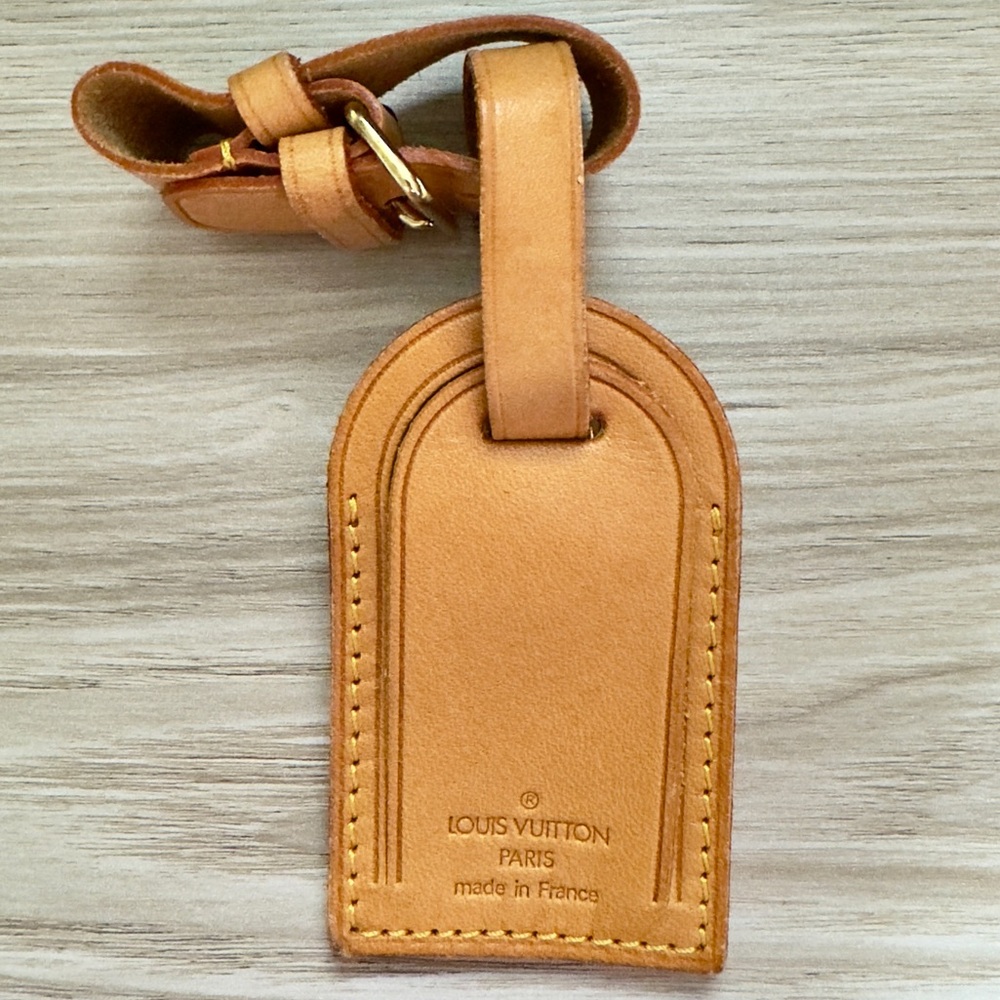 Louis Vuitton Camel Leather Luggage Tag